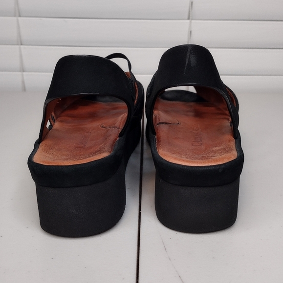 Lamour Des Pieds Women's Black Leather Open Toe Strappy Platform Sandals Sz 8.5M - Picture 6 of 16